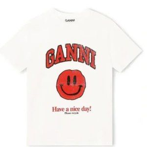 GANNÌ Please Recycle Smiley Graphic Tee